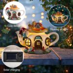 twinbling Solar Fairy House Garden Outdoor Statue with Gnome and Squirrel Figuri... - Image 5