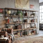 FUSUNBAO Unique 5-Tier Wooden and Metal Frame Bookshelf,Vintage Industrial Moder... - Image 4