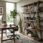 FUSUNBAO Unique 5-Tier Wooden and Metal Frame Bookshelf,Vintage Industrial Moder... - Image 7