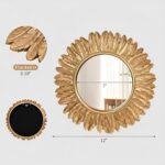 ZOROSY Gold Round Wall Mirror 12 inch - Small Wall Mirror Decorative, Boho Wall ... - Image 4