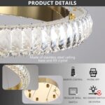 5 Ring Large Crystal Chandelier Modern LED Dimmable High Ceiling Chandelier Ring... - Image 7