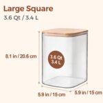 ComSaf 3.6 Qt Glass Food Storage Containers Set of 2, Large Storage Containers w... - Image 3