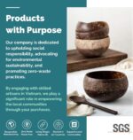Jungle Culture 4 Polished Coconut Bowl & Wooden Spoons Set with Bamboo Straws • ... - Image 5