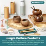 Jungle Culture 4 Polished Coconut Bowl & Wooden Spoons Set with Bamboo Straws • ... - Image 6