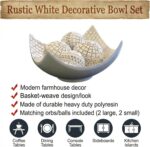 Seraphic 5pc Scoop Bowl Table Centerpieces for Dining Room, Large Decorative Bow... - Image 3