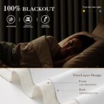 IVAPUPU Linen Pinch Pleated Blackout Curtains for Bedroom - 100% Black Out Natur... - Image 3