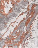 SAFAVIEH Area Rug 8x10 - Horizon Shag Collection - Large - Grey & Rust, Modern D... - Image 3