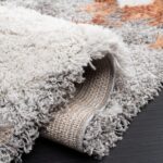 SAFAVIEH Area Rug 8x10 - Horizon Shag Collection - Large - Grey & Rust, Modern D... - Image 6