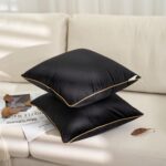 Aeckself Pack of 2 Pure Black Velvet Pillow Covers 24 x 24 Inch, Large Modern Lu... - Image 4