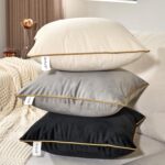 Aeckself Pack of 2 Pure Black Velvet Pillow Covers 24 x 24 Inch, Large Modern Lu... - Image 8