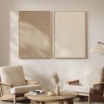Large 3D Textured Framed Neutral Abstract Wall Art Set, 2 Piece Modern Minimalis... - Image 5