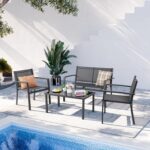 Shintenchi 4 Pieces Patio Furniture Set All Weather Textile Fabric Outdoor Conve... - Image 3