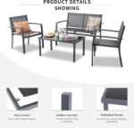 Shintenchi 4 Pieces Patio Furniture Set All Weather Textile Fabric Outdoor Conve... - Image 5