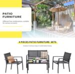 Shintenchi 4 Pieces Patio Furniture Set All Weather Textile Fabric Outdoor Conve... - Image 6