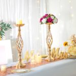 LANLONG 2pcs Metal Gold Candle Holders Road Lead Table Centerpiece Stand Pillar ... - Image 4