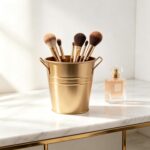 Hosley Set of 3 Gold Metal Bucket/Pots with PVC Liner, Ideal Gift for Floral Arr... - Image 6