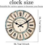 Wooden Wall Clock for Living Room Decor 14 Inch Decorative Clocks for Walls Roun... - Image 4