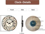 Wooden Wall Clock for Living Room Decor 14 Inch Decorative Clocks for Walls Roun... - Image 7