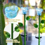 Garden Solar Stake Lights Outdoor, 2 Pack Solar Powered Metal Stake Lights with ... - Image 3