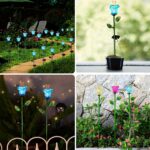 Garden Solar Stake Lights Outdoor, 2 Pack Solar Powered Metal Stake Lights with ... - Image 6
