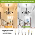 6-Light Farmhouse Candle Chandelier for Living Room, Rustic Industrial Pendant C... - Image 4