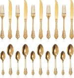 ZCF 24-Piece Gold Flatware Silverware Set,18/10 Heavy Duty Stainless Steel Flatw... - Image 3