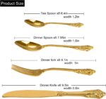 ZCF 24-Piece Gold Flatware Silverware Set,18/10 Heavy Duty Stainless Steel Flatw... - Image 4