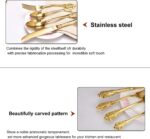 ZCF 24-Piece Gold Flatware Silverware Set,18/10 Heavy Duty Stainless Steel Flatw... - Image 5