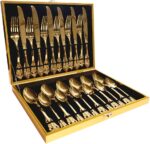 ZCF 24-Piece Gold Flatware Silverware Set,18/10 Heavy Duty Stainless Steel Flatw... - Image 9