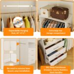Vomavex Closet System, 4FT-8FT-9FT Closet Organizer With Drawers Wooden, Walk in... - Image 5