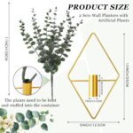 Jexine 8 Pcs Hanging Planters with Artificial Eucalyptus Metal Hanging Vase Indo... - Image 3