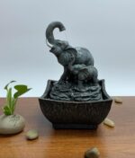 Nature's Mark 7.5" Playing Elephant & Baby Elephant Tabletop Water Fountain (wit... - Image 7