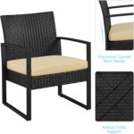 Yaheetech 3 Pieces Rattan Bistro Set, Indoor/Outdoor Wicker Patio Modern Convers... - Image 6