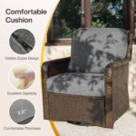 3-Piece Luxury Outdoor Swivel Wicker Furniture Set, Patio Swivel Chairs Set of 2... - Image 4