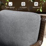 3-Piece Luxury Outdoor Swivel Wicker Furniture Set, Patio Swivel Chairs Set of 2... - Image 7