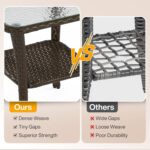 3-Piece Luxury Outdoor Swivel Wicker Furniture Set, Patio Swivel Chairs Set of 2... - Image 8