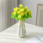 Origami Ceramic Vase with Ribbon, 7.9" H, Artistic Design Flower Vase Geometrica... - Image 5