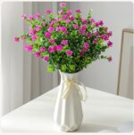 Origami Ceramic Vase with Ribbon, 7.9" H, Artistic Design Flower Vase Geometrica... - Image 6