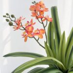 Set of 3pcs Real Touch Artificial Cymbidium Plants with Stems and Roots and 2pcs... - Image 4