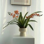 Set of 3pcs Real Touch Artificial Cymbidium Plants with Stems and Roots and 2pcs... - Image 6
