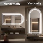 Niccy Arched LED Mirror for Bathroom, 55x30 Vanity Mirror with Light Frameless B... - Image 3