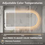 Niccy Arched LED Mirror for Bathroom, 55x30 Vanity Mirror with Light Frameless B... - Image 6