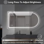 Niccy Arched LED Mirror for Bathroom, 55x30 Vanity Mirror with Light Frameless B... - Image 7
