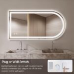 Niccy Arched LED Mirror for Bathroom, 55x30 Vanity Mirror with Light Frameless B... - Image 9