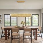 47" LED Rectangle Gold Crystal Chandeliers for Dining Room, Luxury, Rectangular ... - Image 4