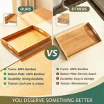 Bamboo Serving Tray Set of 2 with Handles, Nesting Wooden Serving Trays for Food... - Image 6