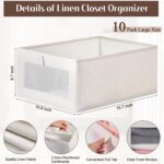 10 Pack Linen Closet Organizers And Storage, Closet Storage Bins for Closet Orga... - Image 4
