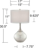 Possini Euro Design Swift Modern Table Lamp 30 1/2" Tall Mercury Glass Chrome Me... - Image 5