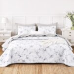 Wake In Cloud - Floral Quilt Set, Vintage Flower Shabby Chic Coquette Farmhouse ... - Image 4