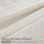 Pinch Pleated Linen Curtains 108 Inches Long for Living Room 2 Panels Set Cream ... - Image 4